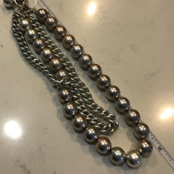 Anne Klein Vintage Jumbo Silver Pearls Beads Chain Runway Statement Necklace - Picture 13 of 15